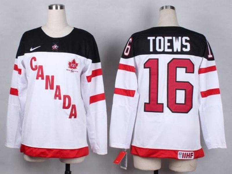 Olympic CA. 16 Jonathan Toews White 100th Anniversary Women Stitched NHL Jersey