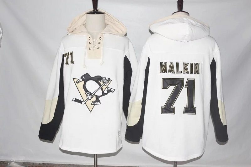 NHL Penguins 71 Evgeni Malkin White Men Sweatshirt