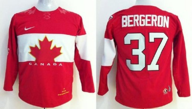 Team Canada 2014 Olympic 37 Patrice Bergeron Red Stitched Youth NHL Jersey