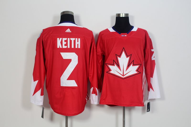 Team CA. #2 Duncan Keith Red 2016 World Cup Stitched NHL Jersey