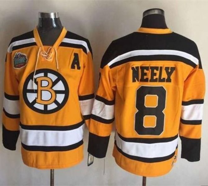 NHL Bruins 8 Cam Neely Yellow Winter Classic CCM Throwback Men Jersey