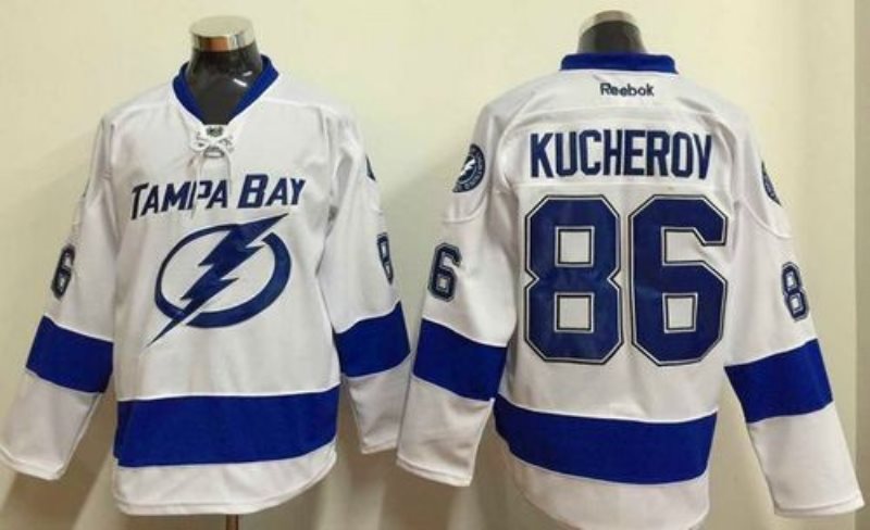 NHL Lightning 86 Nikita Kucherov White Men Jersey