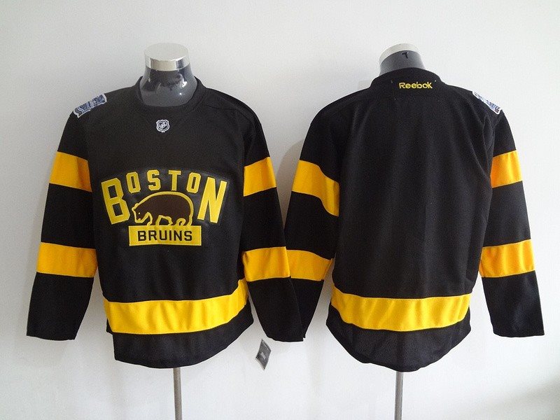 NHL Bruins Blank Black 2016 Winter Classic Men Jersey