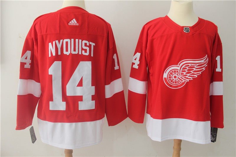 NHL Wings 14 Gustav Nyquist Red Adidas Men Jersey