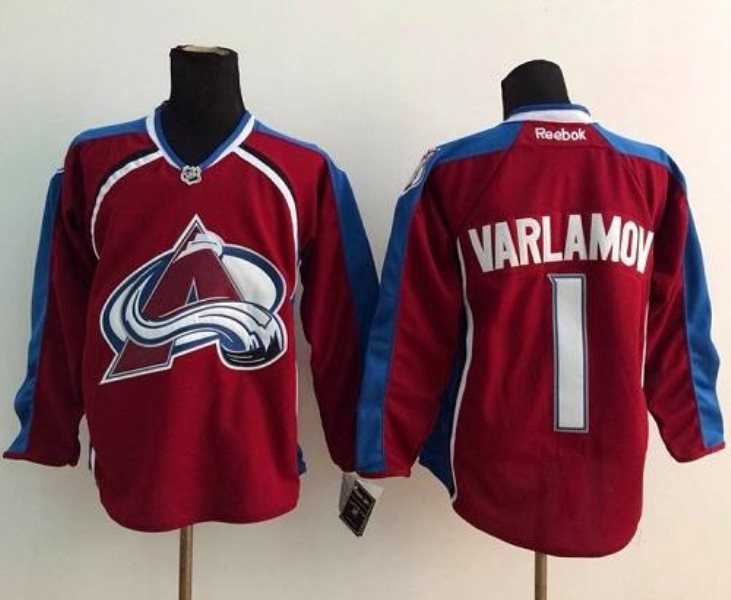 NHL Avalanche 1 Semyon Varlamov Red Men Jersey