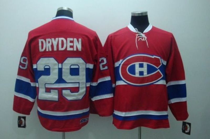 NHL Canadiens 29 Ken Dryden Red CH CCM Throwback Men Jersey