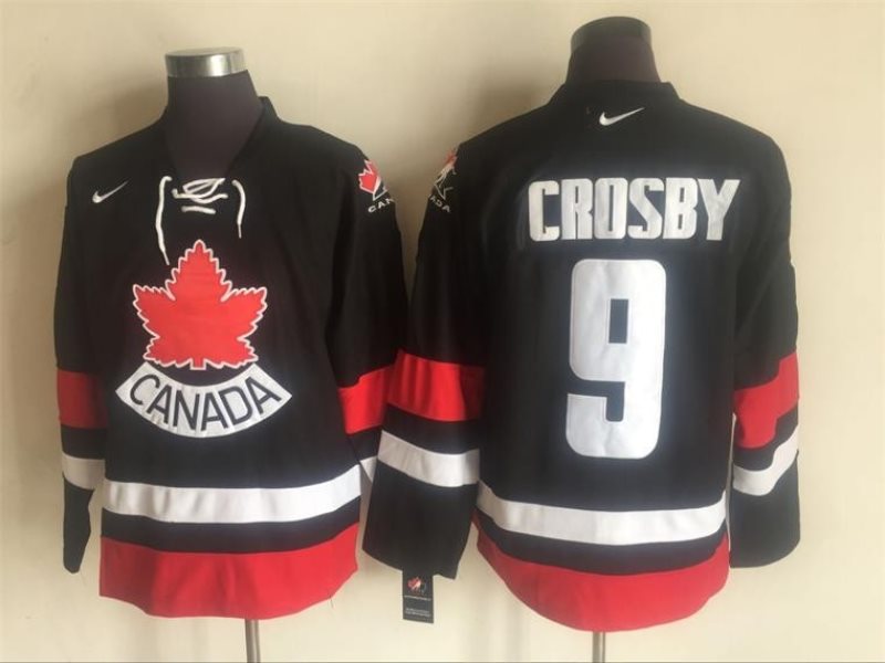 NHL Team Canada 9 Crosby Nike Black Throwback Men Jersey