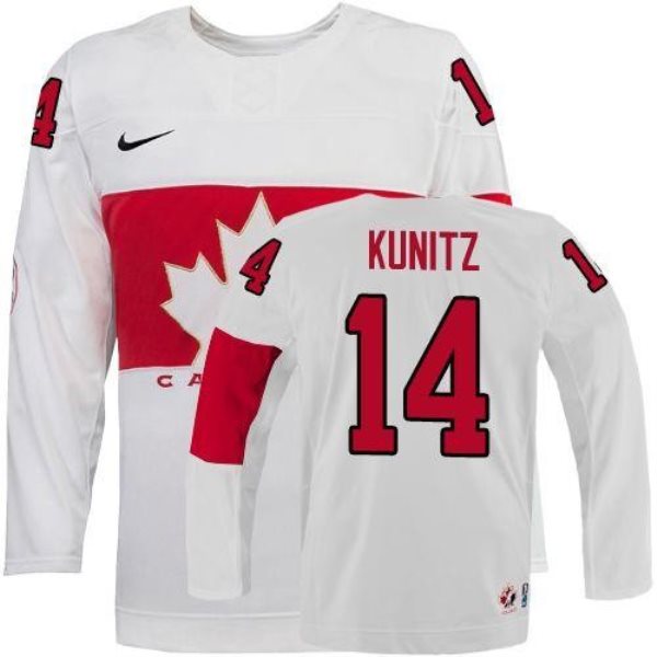 Team Canada 2014 Olympic No.14 Chris Kunitz White Hockey Jersey