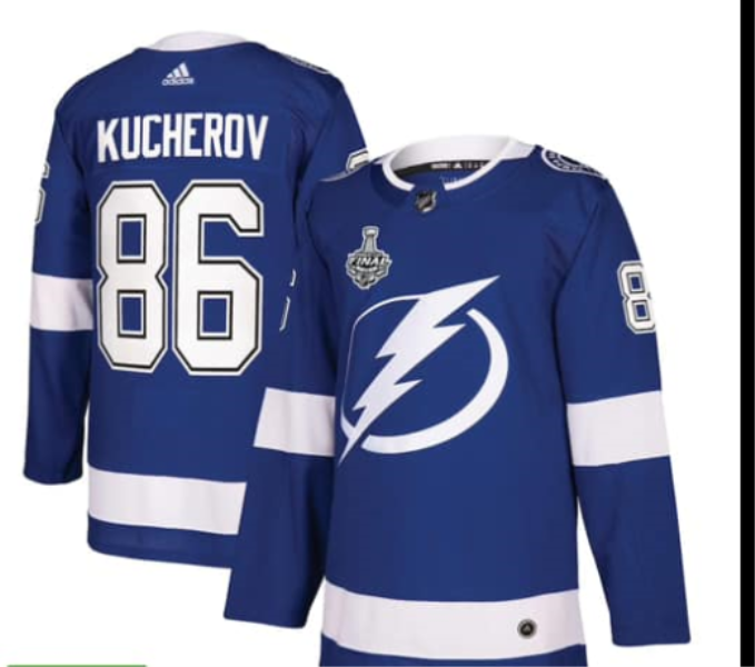 NHL Lightning 86 Nikita Kucherov Blue Finals Patch Adidas Men Jersey
