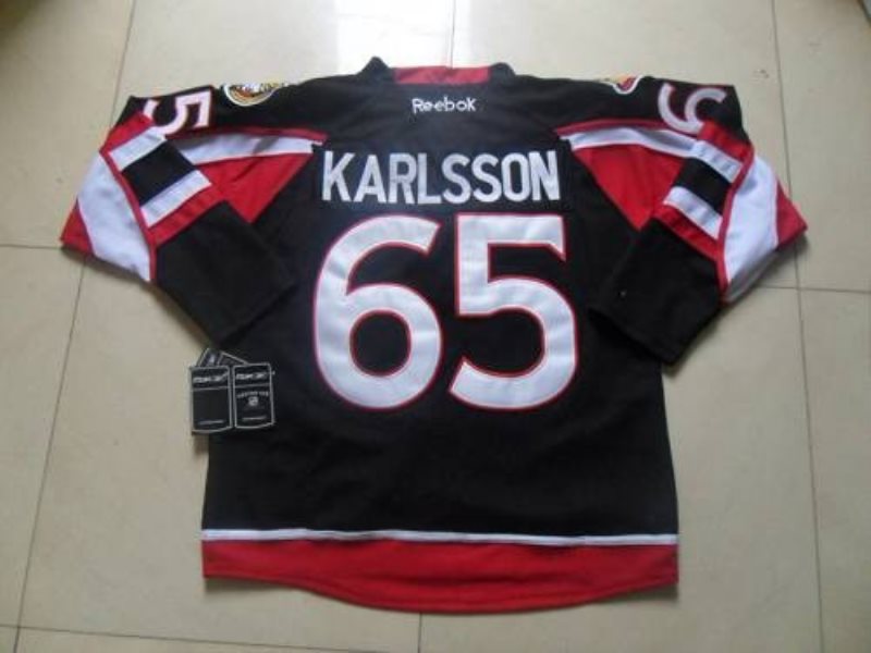 NHL Senators 65 Erik Karlsson Black New Third Men Jersey