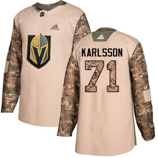 NHL Golden Knights 71 William Karlsson Camo 2017 Veterans Day Adidas Men Jersey
