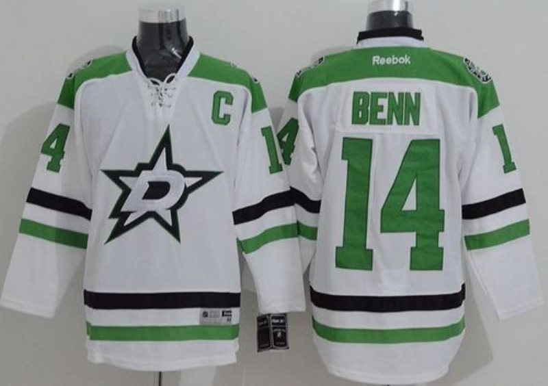 NHL Stars 14 Jamie Benn New White Men Jersey