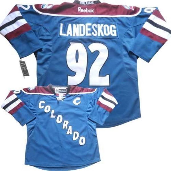 NHL Avalanche 92 Gabriel Landeskog Blue Third Men Jersey