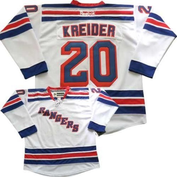NHL Rangers 20 Chris Kreider White Road Men Jersey