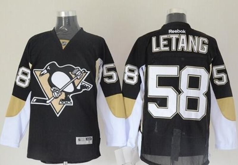 NHL Penguins 58 Kris Letang Black Men Jersey