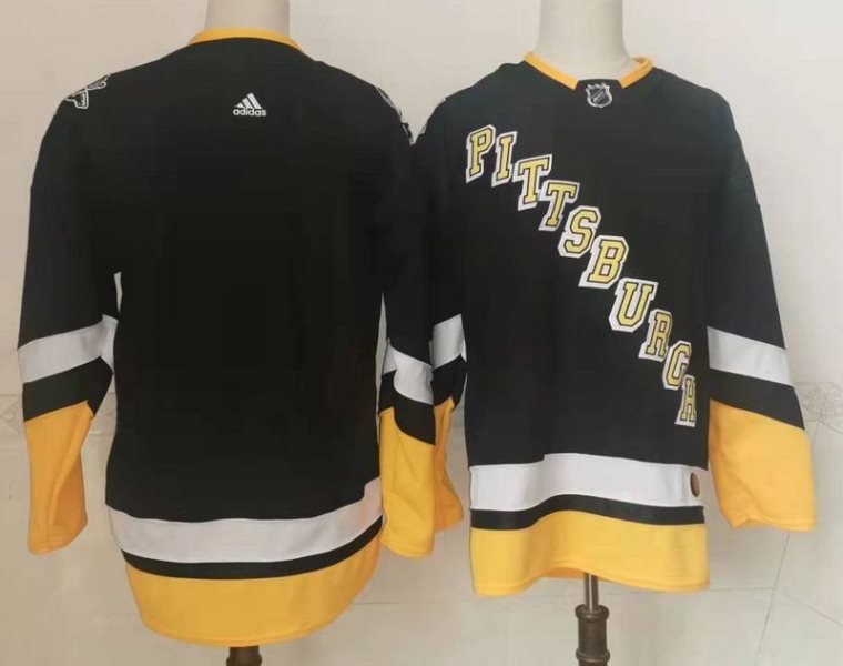 NHL Penguins Blank Black 2022 New Adidas Men Jersey