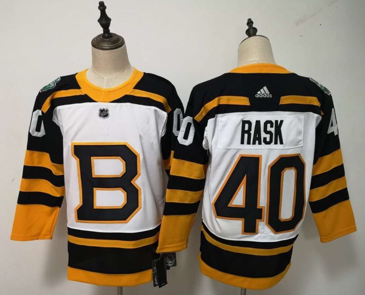 NHL Bruins 40 Tuukka Rask White 2019 Winter Classic Adidas Men Jersey