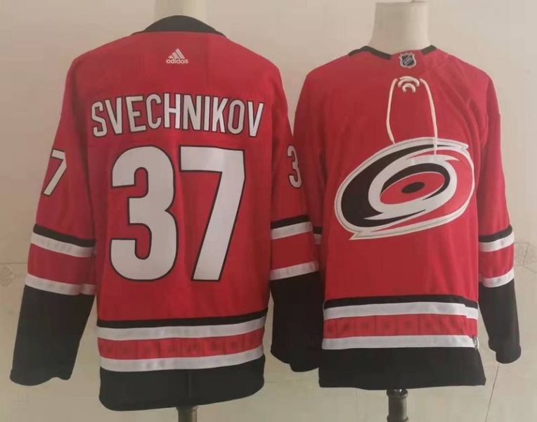 NHL Hurricanes 37 Andrei Svechnikov Red Adidas Men Jersey