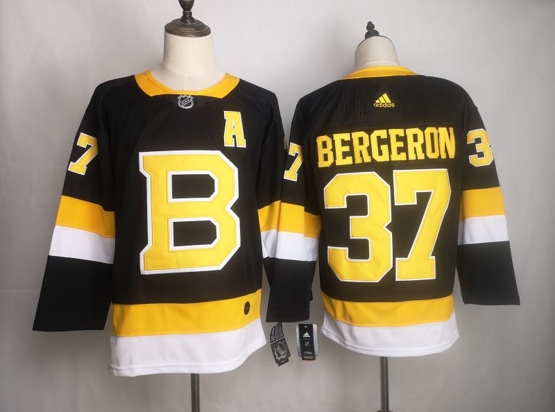 NHL Bruins 37 Patrice Bergeron Black 2019 Winter Classic Adidas Men Jersey