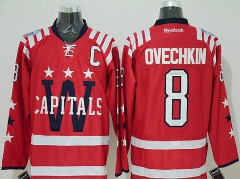 NHL Capitals 8 Alex Ovechkin 2015 Winter Classic Red Men Jersey