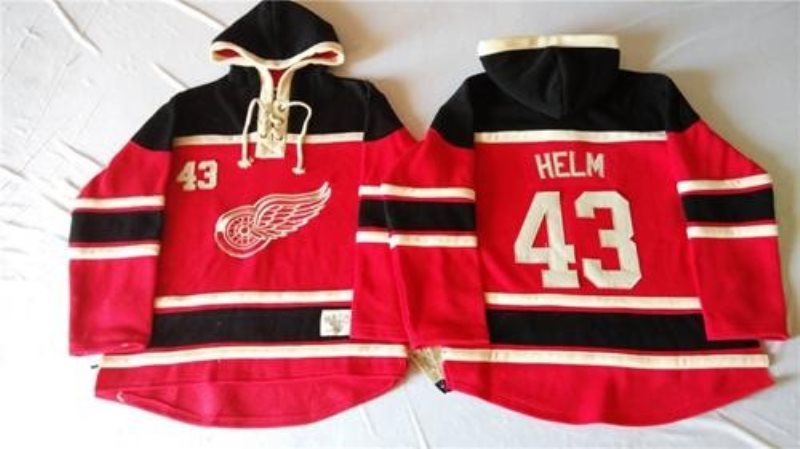 NHL Red Wings 43 Darren Helm Red Men Sweatshirt