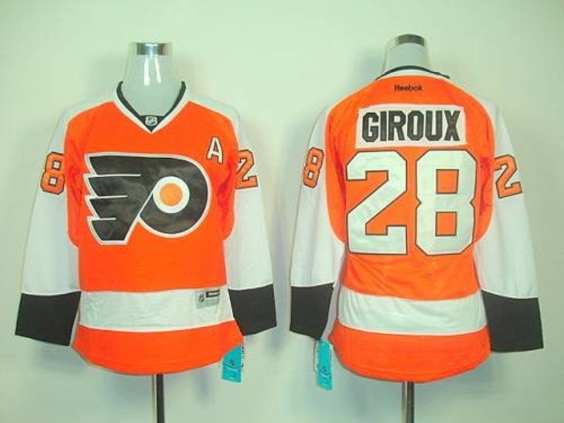NHL Flyers 28 Claude Giroux Orange Home Women Jersey