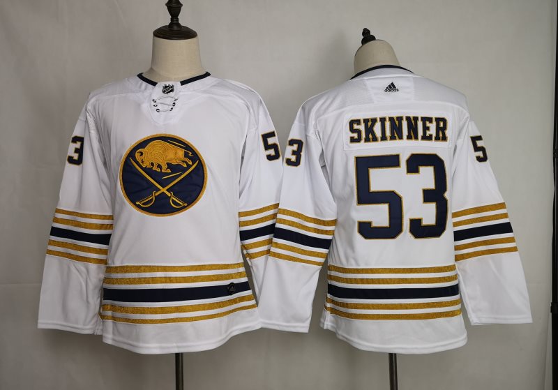 NHL Sabres 53 Jeff Skinner White 50th anniversary Adidas Youth Jersey