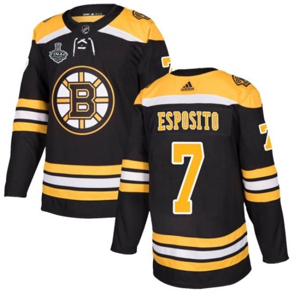 NHL Boston Bruins 7 Phil Esposito 2019 Stanley Cup Final Black Adidas Men Jersey