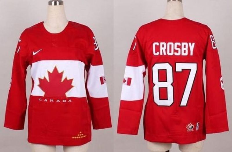 Team Canada 2014 Olympic No.87 Sidney Crosby Red Women Hockey Jersey