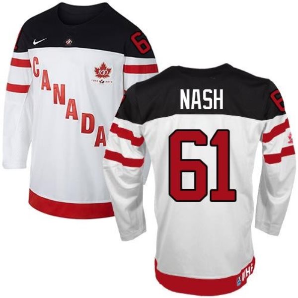 Olympic CA. 61 Rick Nash White 100th Anniversary Stitched NHL Jersey