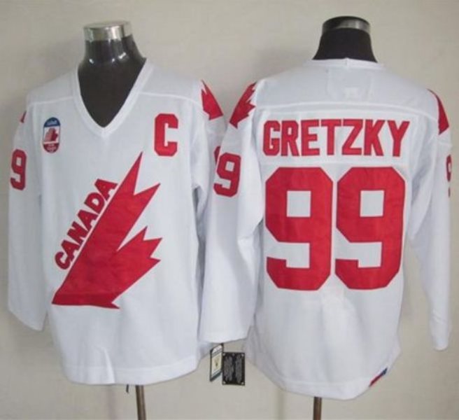 Olympic 1991 CA. 99 Wayne Gretzky White CCM Throwback Stitched NHL Jersey