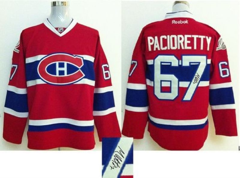 NHL Canadiens 67 Max Pacioretty Red Autographed Men Jersey