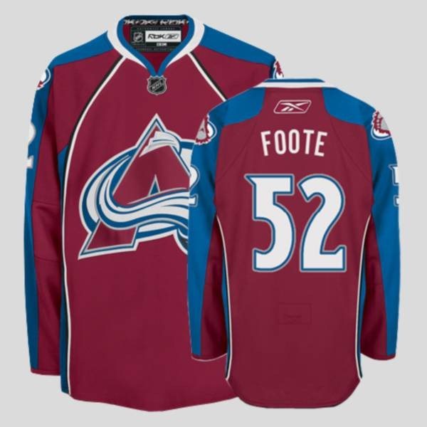 NHL Avalanche 52 Adam Foote Red Men Jersey