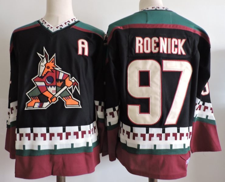 NHL Coyotes 97 Jeremy Roenick Black Men Jersey