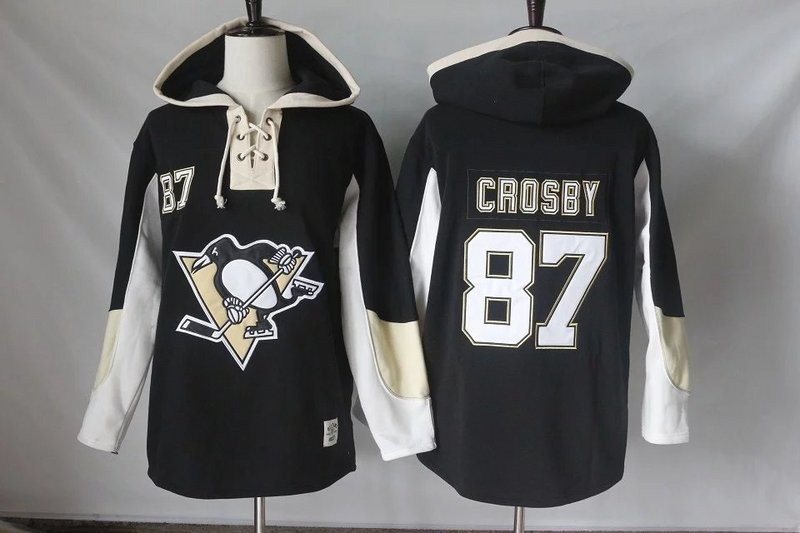 NHL Penguins 87 Sidney Crosby Black Men Sweatshirt