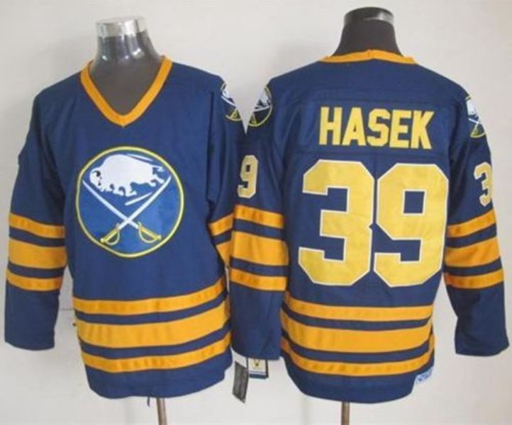 NHL Sabres 39 Dominik Hasek Navy Blue CCM Throwback Men Jersey