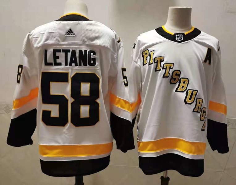 NHL Penguins 58 Kris Letang White 2020 New Adidas Men Jersey
