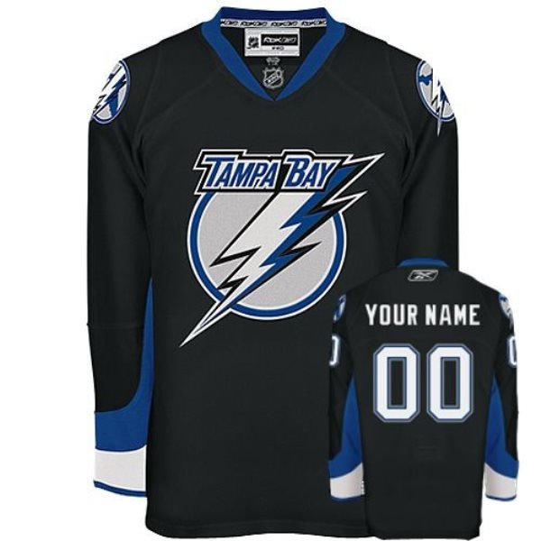 NHL Lightning Black Customized Men Jersey