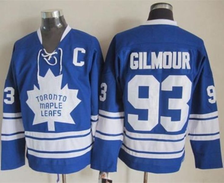 NHL Maple Leafs 93 Doug Gilmour Blue CCM Throwback Third Men Jersey