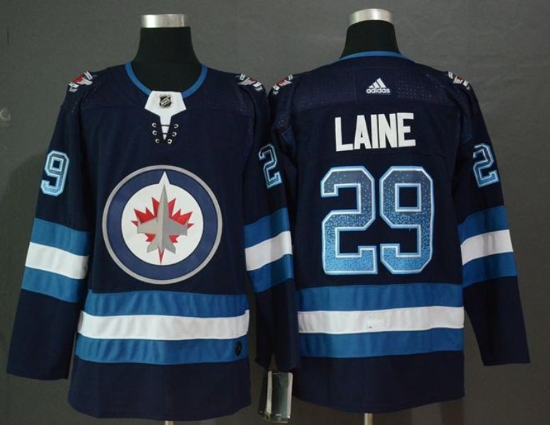 NHL Jets 29 Patrik Laine Blue Drift Fashion Adidas Men Jersey