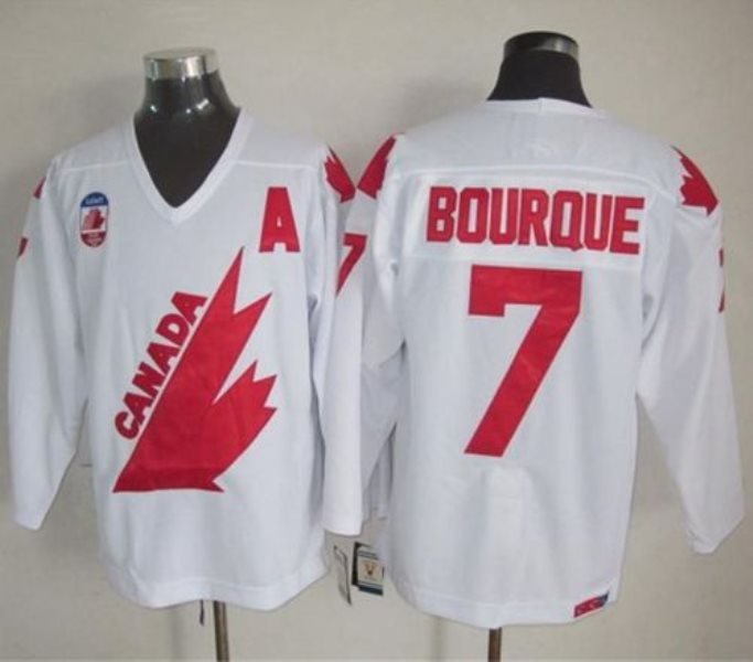Olympic 1991 CA. 7 Ray Bourque White CCM Throwback Stitched NHL Jersey