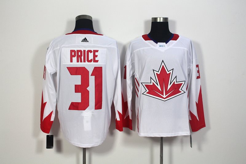 Team CA. #31 Carey Price White 2016 World Cup Stitched NHL Jersey