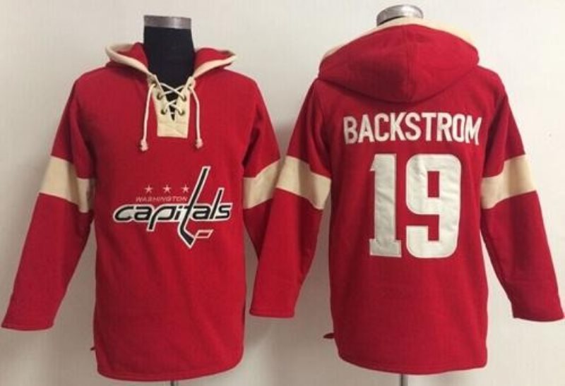 NHL Capitals 19 Nicklas Backstrom Red Hooded Men Sweatshirt