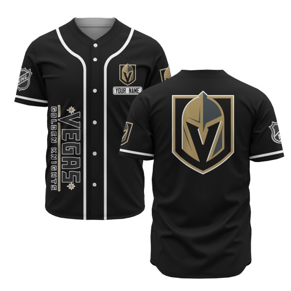 NHL Vegas Golden Knights Baseball Black Customized Jersey