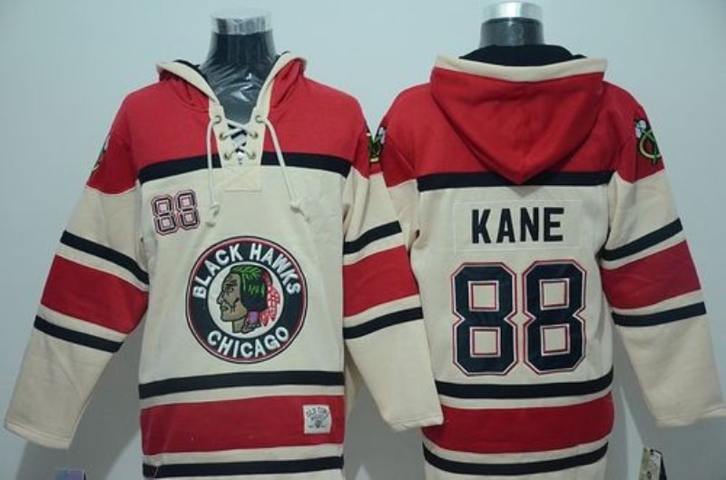 NHL Blackhawks 88 Patrick Kane Cream Men Sweatshirt