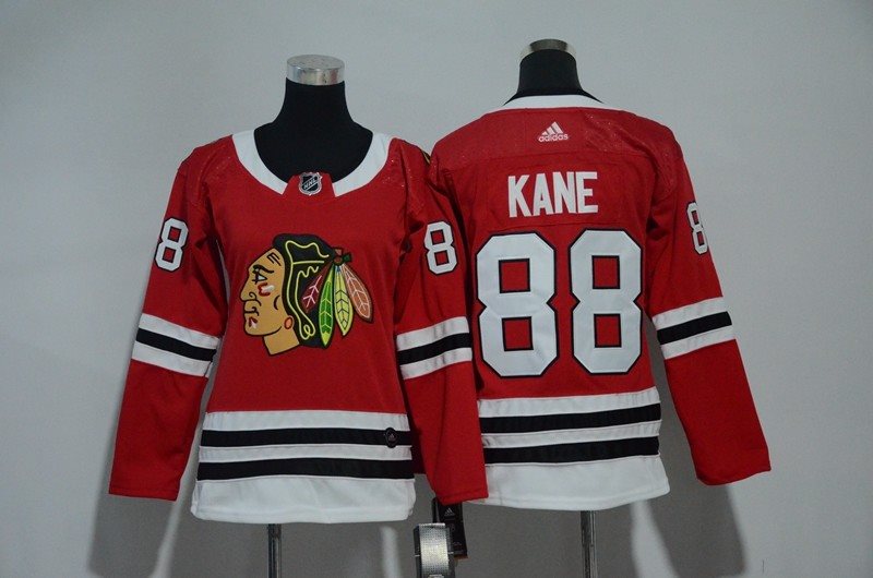 NHL Blackhawks 88 Patrick Kane Red Adidas Women Jersey
