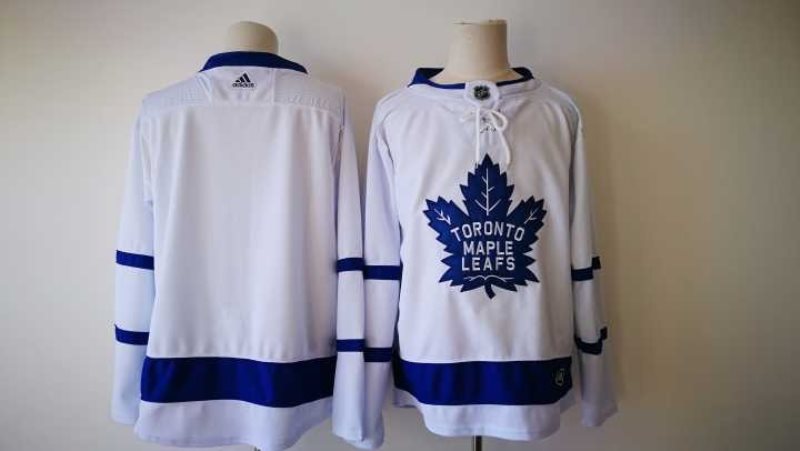 NHL Maple Leafs Blank White Adidas Men Jersey