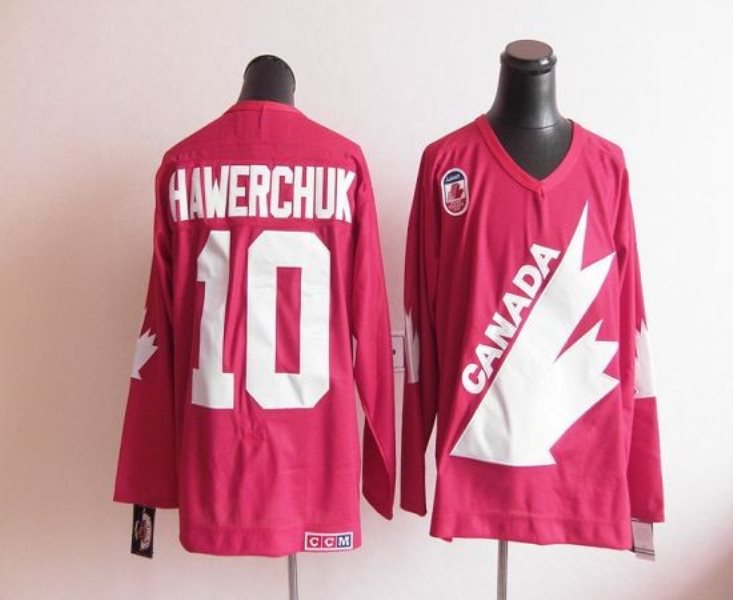 Olympic 1991 CA. 10 Dale Hawerchuk Red CCM Throwback Stitched NHL Jersey