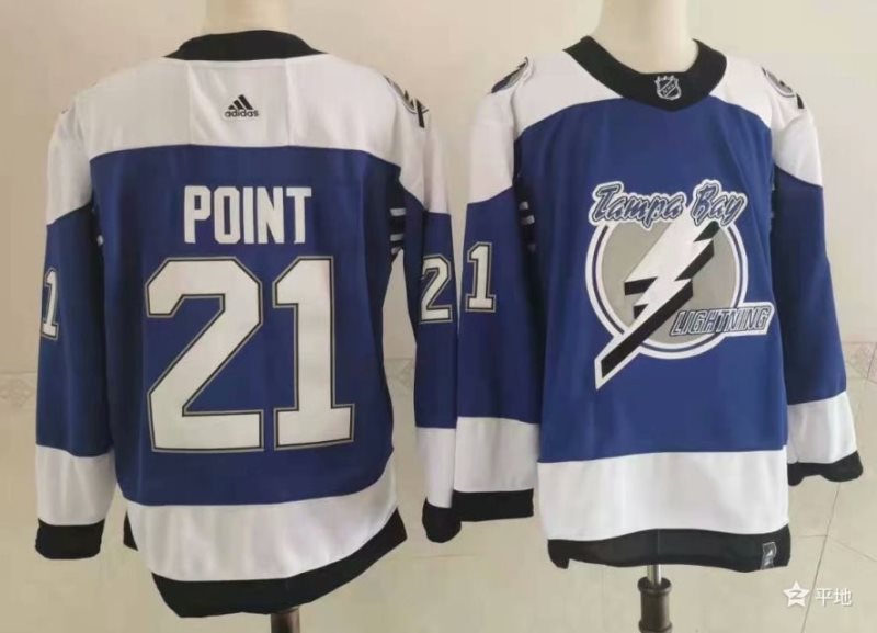 NHL Lightning 21 Point Blue Retro Adidas Men Jersey