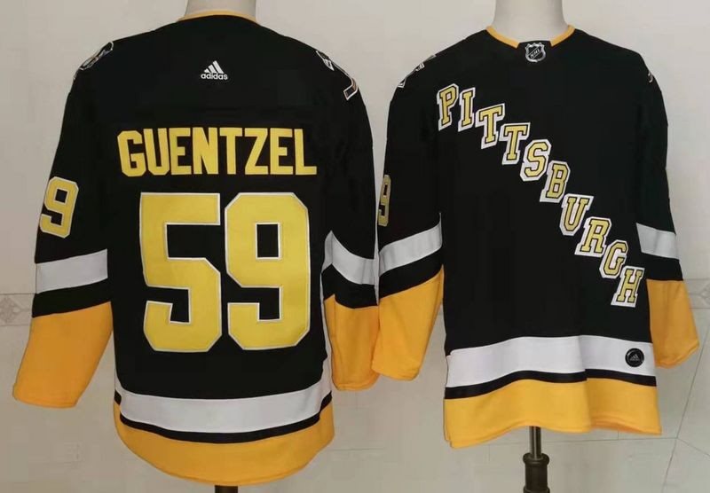 NHL Penguins 59 Jake Guentzel Black 2022 New Adidas Men Jersey